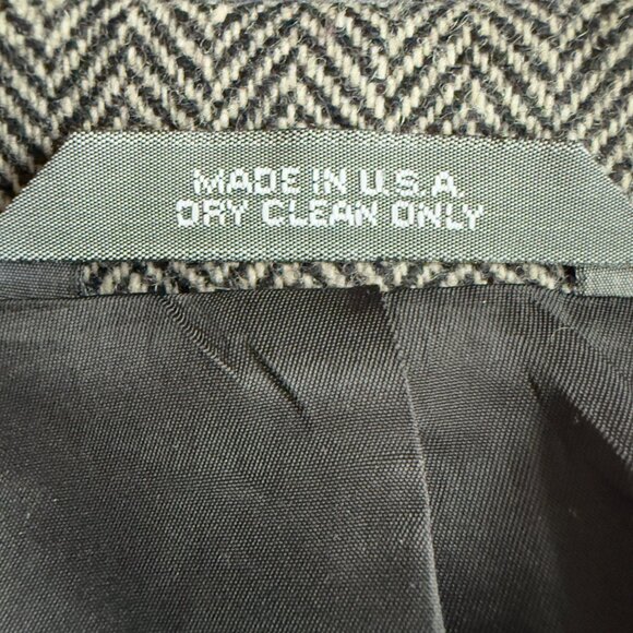 Vintage Haggar Imperial Black & White Herringbone Blazer | Made in USA | 44R - Picture 4 of 14